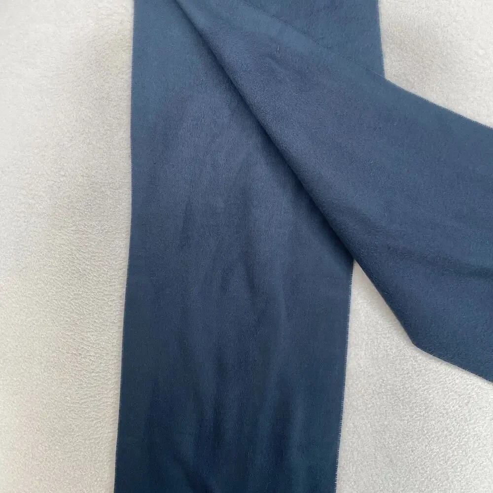 CASHMINK LORD & TAYLOR Scarf Unisex Flannel Fringed Wrap Rectangle Blue 11x66